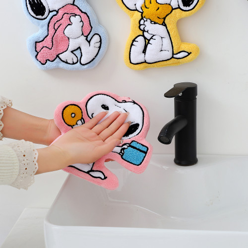 史努比正版擦手巾珊瑚絨掛式卡通衛生間吸水不掉毛情侶家用手帕