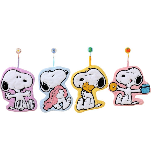 史努比正版擦手巾珊瑚絨掛式卡通衛生間吸水不掉毛情侶家用手帕