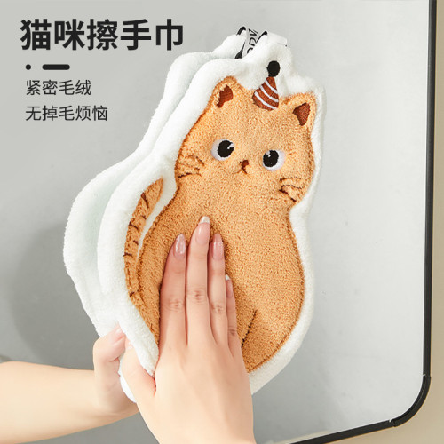 新款擦手巾家用可愛卡通貓貓款便捷可掛式雙層加厚速乾吸水擦 新款擦手巾家用可愛卡通貓貓款便捷可掛式雙層加厚速乾吸水擦