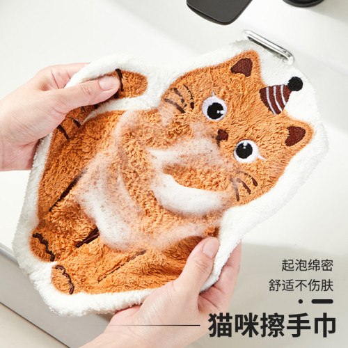 新款擦手巾家用可愛卡通貓貓款便捷可掛式雙層加厚速乾吸水擦 新款擦手巾家用可愛卡通貓貓款便捷可掛式雙層加厚速乾吸水擦