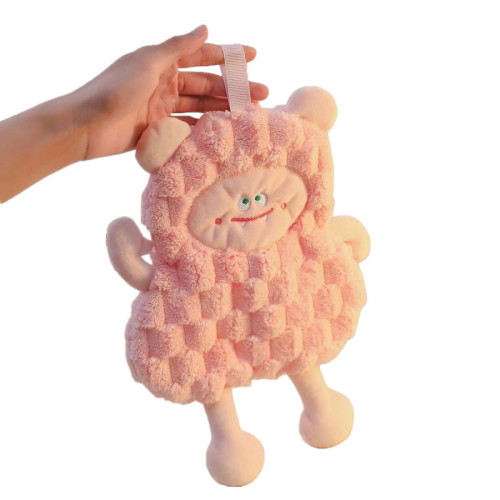 廚房手巾掛式加厚速乾吸水卡通可愛方巾兒超細纖維包邊顯之信