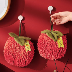 擦手球掛式擦手巾強吸水不掉毛結婚紅色喜慶衛生間廚房雪尼爾毛巾