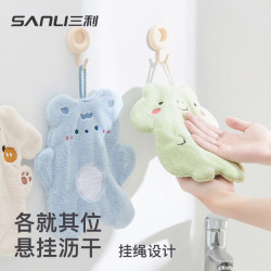 擦手毛巾掛式可愛手巾卡通兒童洗手衛生間吸水速乾廚房方巾