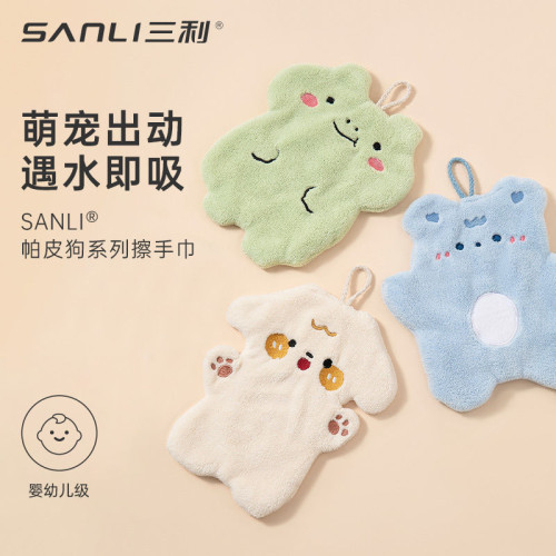 擦手毛巾掛式可愛手巾卡通兒童洗手衛生間吸水速乾廚房方巾