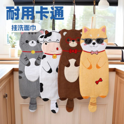 超大新款可愛萌趣動物掛式擦手擦腳珊瑚絨廚房浴室柔軟吸水大毛巾