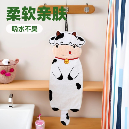超大新款可愛萌趣動物掛式擦手擦腳珊瑚絨廚房浴室柔軟吸水大毛巾
