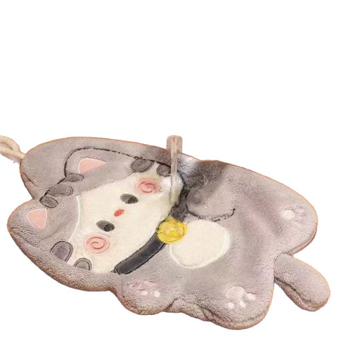 卡通抱抱貓可掛式擦手巾吸水毛巾洗碗布抹布可愛小毛巾強吸水可愛