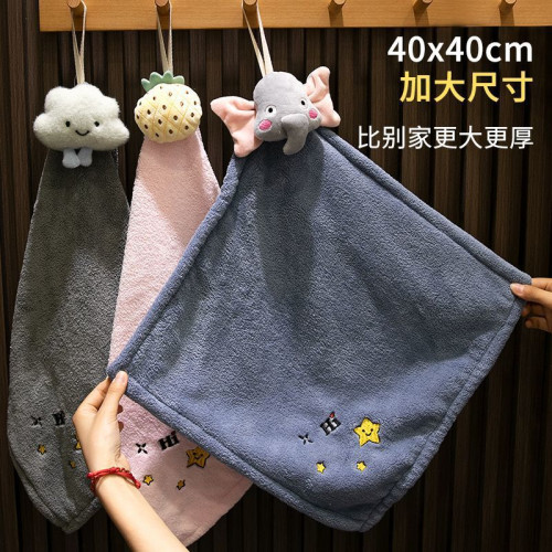 可掛式卡通擦手巾超強吸水速乾不易掉毛加大厚廚房浴室洗手間抹布
