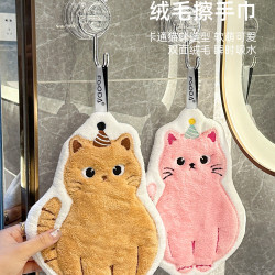 可愛擦手巾可掛式吸水加厚不掉毛小方巾廚房家用速乾搽手巾小毛巾