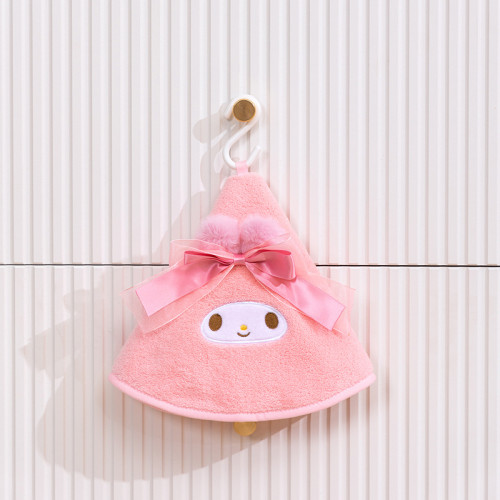 可愛珊瑚絨擦手巾卡通手帕可掛式加厚家用廚房抹布衛生間吸水毛巾