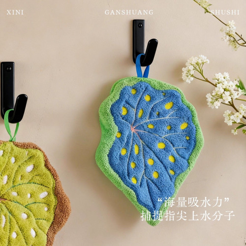 新中式刺綉擦手巾掛式可愛浴室吸水毛巾廚房加絨抹布加厚手帕隨身
