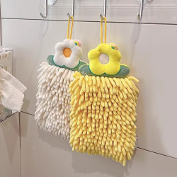 洗手間可愛擦手巾掛式雪尼爾超強吸水加厚衛生間速乾毛巾專用兒童