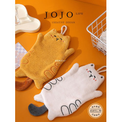 JOJO'S L. PD.Granul.擦手巾小貓米粒珊瑚絨禮品毛巾廚房 | 粒化