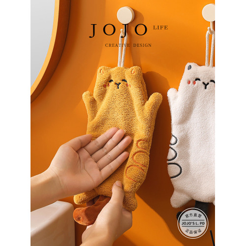 JOJO'S L. PD.Granul.擦手巾小貓米粒珊瑚絨禮品毛巾廚房 | 粒化