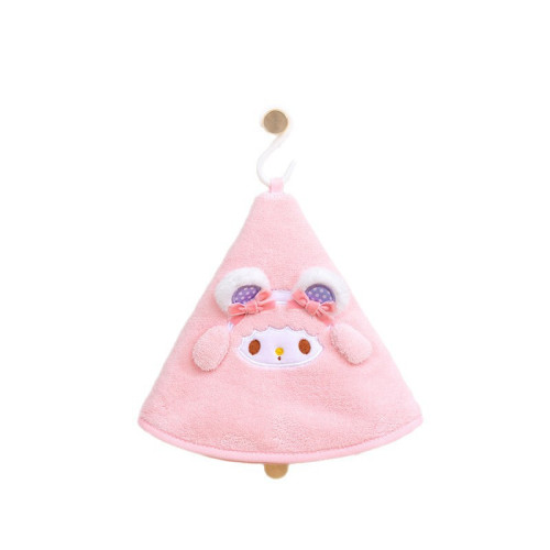 可愛珊瑚絨擦手巾卡通手帕可掛式加厚家用廚房抹布衛生間吸水毛巾