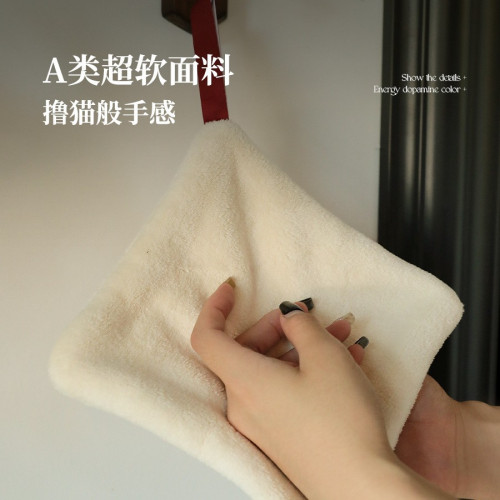 衛生間擦手巾掛式毛巾吸水不掉毛廚房洗手間速乾加厚高級感擦手帕