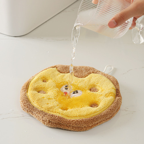 高顔值加厚烘焙造型卡通兒童擦手巾吸水珊瑚絨小方巾廚房浴室兩用