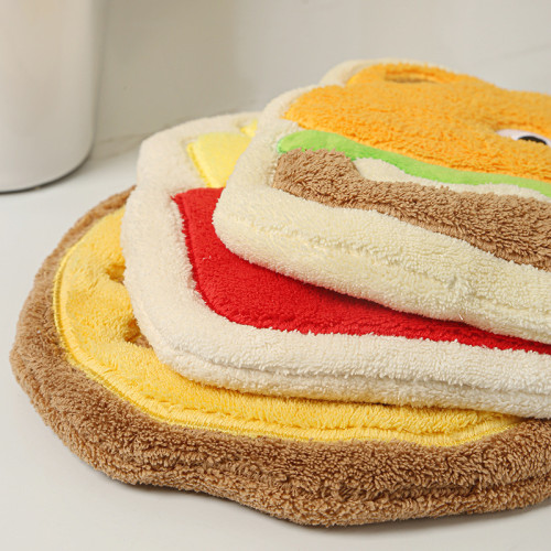 高顔值加厚烘焙造型卡通兒童擦手巾吸水珊瑚絨小方巾廚房浴室兩用