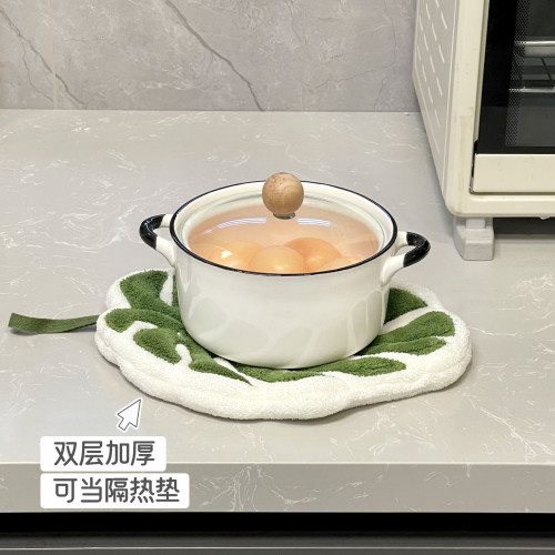 龜背竹擦手巾掛式珊瑚絨熱植擦手布綠植搽手巾廚房毛巾吸水不掉毛