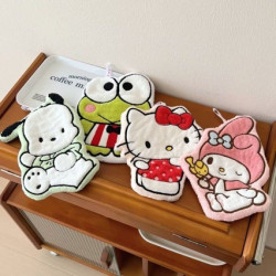 hellokitt擦手巾可愛KT貓洗手小毛巾雙層加厚吸水珊瑚絨兒童掛巾