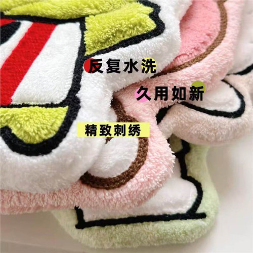 卡通可愛掛式手巾吸水加厚珊瑚速乾廚房家用浴室抹布兒童毛巾手帕