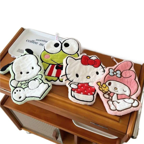 卡通可愛掛式手巾吸水加厚珊瑚速乾廚房家用浴室抹布兒童毛巾手帕