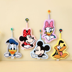 正版珊瑚絨擦手巾掛式廚房抹布手帕小毛巾米奇商超可愛禮品