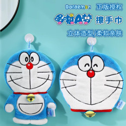 哆啦A夢正版擦手巾卡通加厚珊瑚絨吸水速乾學生可愛擦手毛巾手巾