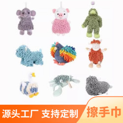 雪尼爾廚房擦手巾洗手間可掛式小狗公仔擦手球吸水速乾加厚超柔軟