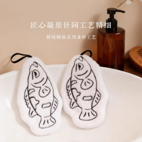 中式浣鱖巾廚房家用掛式擦手巾浴室小毛巾隨身珊瑚絨洗手布小毛巾