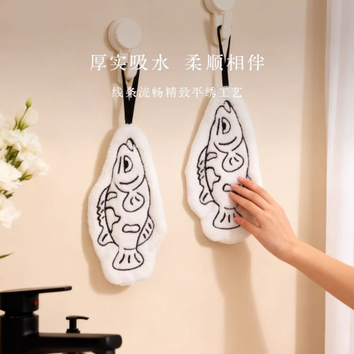 中式浣鱖巾廚房家用掛式擦手巾浴室小毛巾隨身珊瑚絨洗手布小毛巾