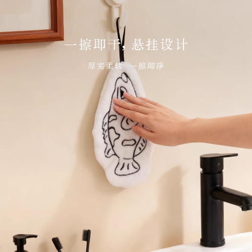 中式浣鱖巾廚房家用掛式擦手巾浴室小毛巾隨身珊瑚絨洗手布小毛巾