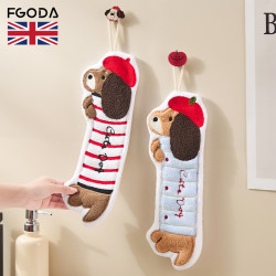 臘腸狗廚房擦手巾家用掛式珊瑚絨超強吸水不掉毛衛生間小毛