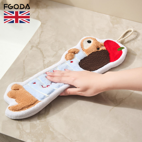 臘腸狗廚房擦手巾家用掛式珊瑚絨超強吸水不掉毛衛生間小毛