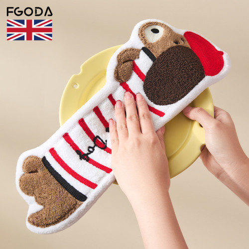 臘腸狗廚房擦手巾家用掛式珊瑚絨超強吸水不掉毛衛生間小毛