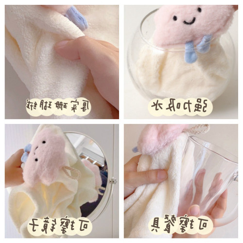 擦手布擦手巾吸水軟風宿捨衛生間可愛厚掛式柔軟家用毛巾