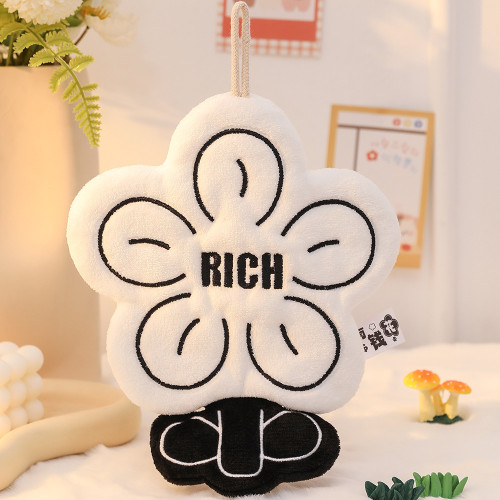 有錢花擦手巾情侶掛式可愛吸水加厚毛巾廚房衛生間不髮臭手帕