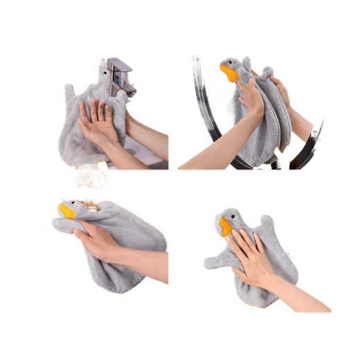 新擦手毛巾加厚百貨爆款可愛卡通擦手巾白鵞擦手毛巾掛式可愛