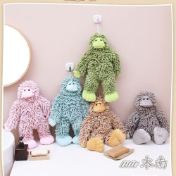 萌寵狒狒 卡通動物擦手公仔 多功能創意吸水擦手巾毛絨玩具