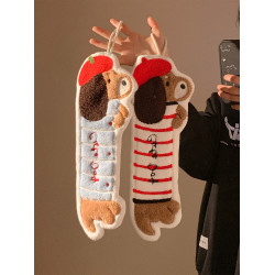 可愛臘腸狗掛式擦手巾吸水加厚毛巾衛生間手帕廚房不髮臭抹布