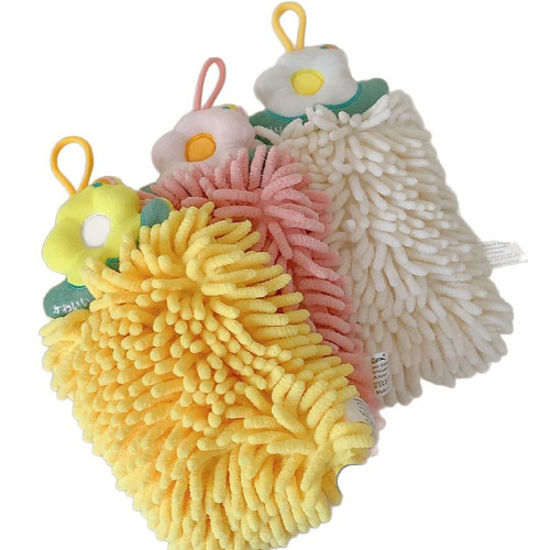 雪尼爾擦手掛巾超強吸水加厚衛生間廚房擦手毛巾掛式可愛擦手巾