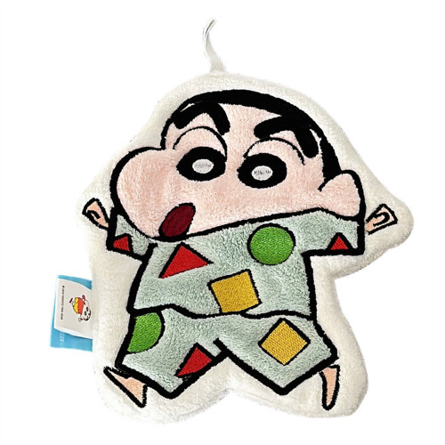 蠟筆小新正版異型擦手巾可愛卡通珊瑚絨吸水速乾多用途立體刺綉巾