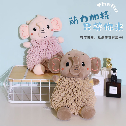 卡通公仔擦手巾多功能可愛創意吸水毛巾衛生間可掛式毛絨手巾