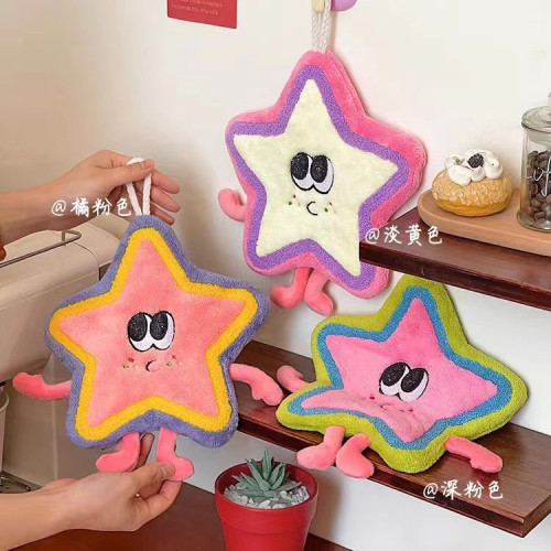 可愛擦手巾掛式吸水加厚衛生間卡通擦手帕毛巾洗手小方巾廚房抹布