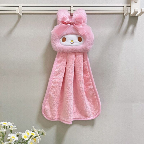 卡通新款美樂蒂小醜魚掛式擦手巾兒童洗手巾廚房小毛巾吸水速乾