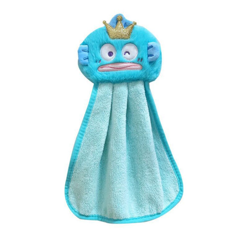 卡通新款美樂蒂小醜魚掛式擦手巾兒童洗手巾廚房小毛巾吸水速乾