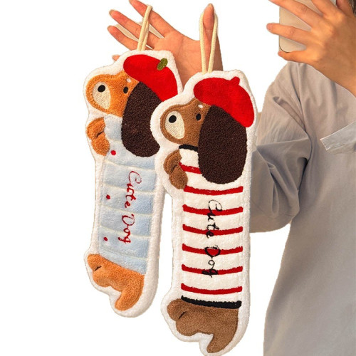 擦手巾毛巾掛式可愛臘腸狗衛生間廚房超強吸水加厚手帕不髮臭抹布