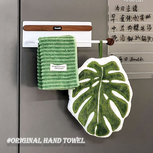 植物葉子加厚擦手巾可愛創意熱植花燭衛生間浴室掛式毛巾廚房手帕