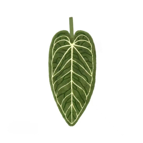 植物葉子擦手巾可愛花燭掛式手帕廚房衛生間浴室創意抹布加厚毛巾