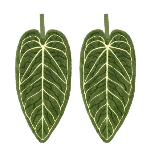 植物葉子擦手巾可愛花燭掛式手帕廚房衛生間浴室創意抹布加厚毛巾